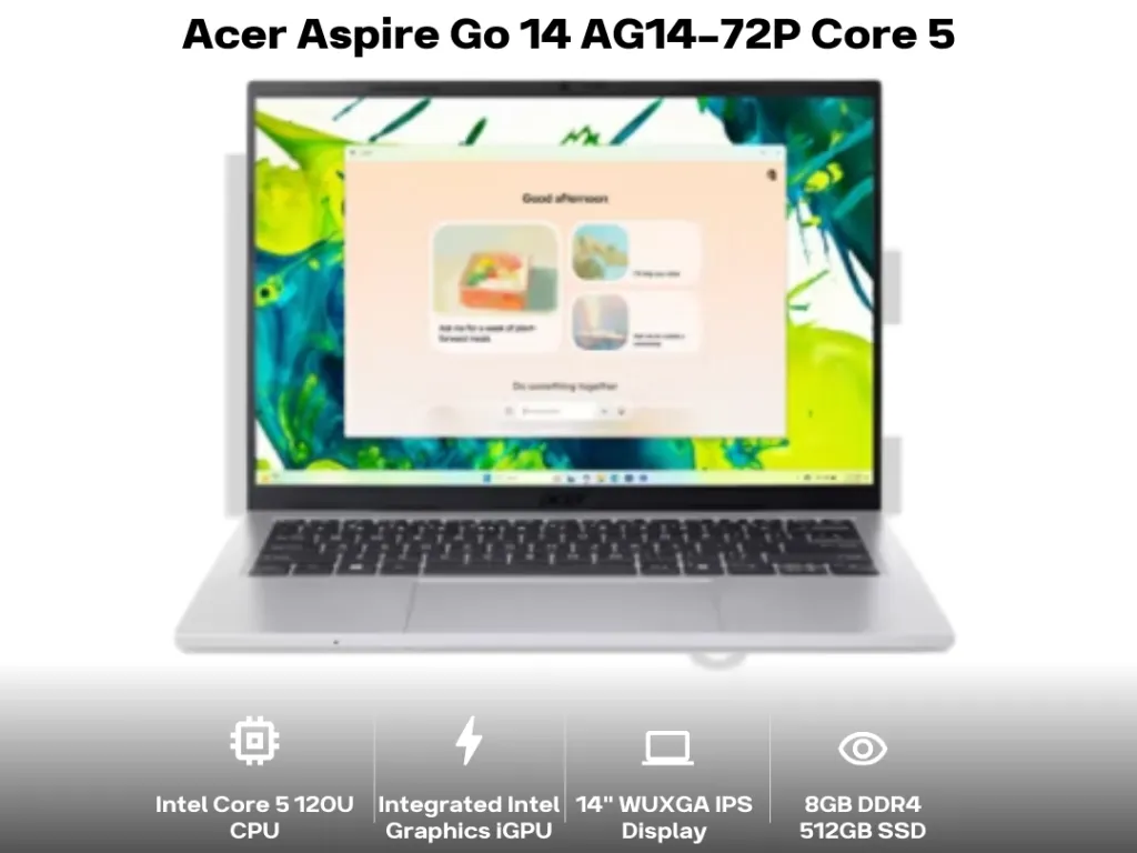 Acer Aspire Go 14 AG14-72P Core 5 120U 8GB 512GB 14" WUXGA IPS | iklanova.com