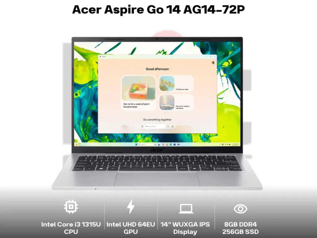 Acer Aspire Go 14 AG14-72P Core i3 1315U 8GB 256GB 14" WUXGA IPS | iklanova.com