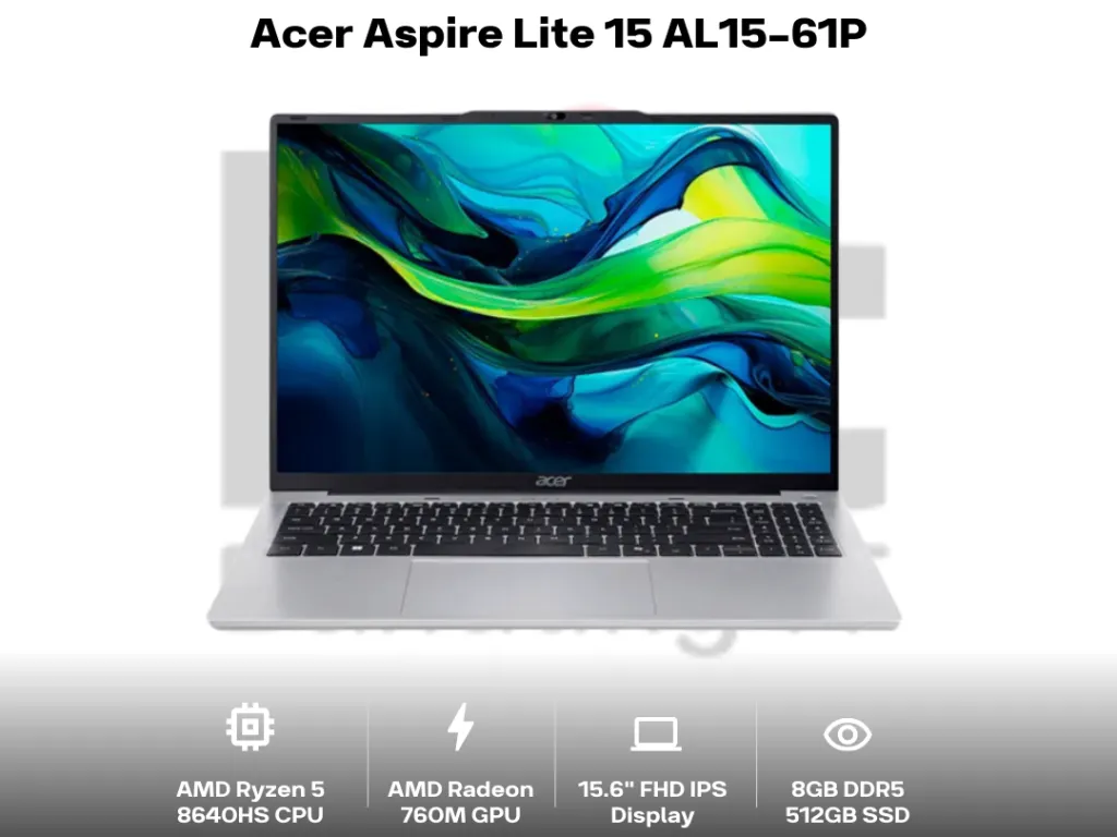 Acer Aspire Lite 15 AL15-61P Ryzen 5 8640HS 8GB 512GB 15.6" FHD IPS Backlit Keyboard | iklanova.com
