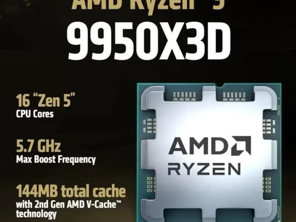 AMD Ryzen 9 9950X3D AM5 16 Cores 32 Threads - BOX | iklanova.com