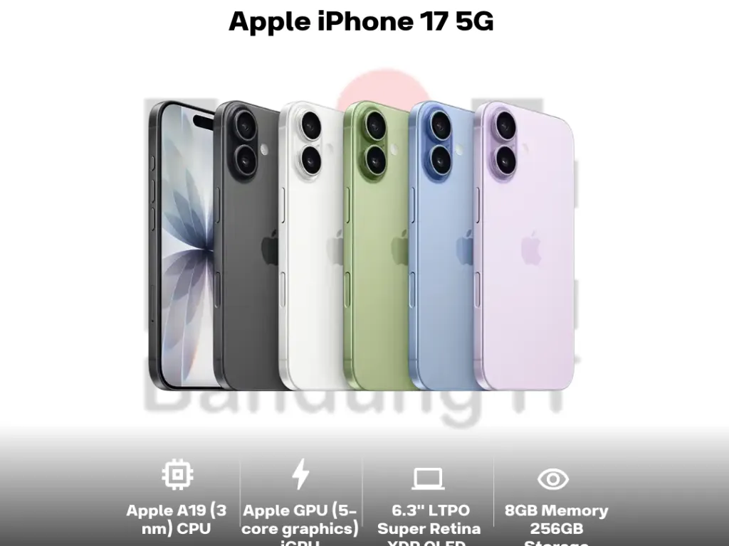 Apple iPhone 17 5G 8GB 256GB 6.3" LTPO Super Retina XDR OLED 120Hz 48MP Dual Main Camera iOS 26 NFC | iklanova.com