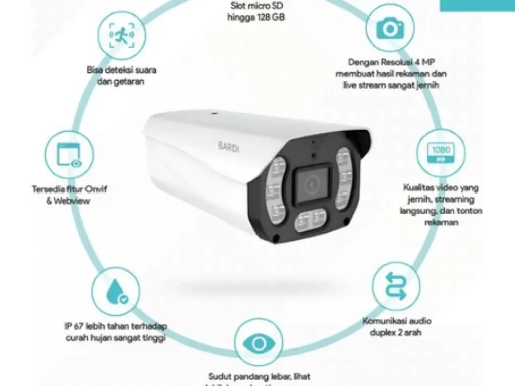 BARDI IP CAMERA OUTDOOR CCTV POE STC - IP67 4MP SMART IOT TUYA | iklanova.com