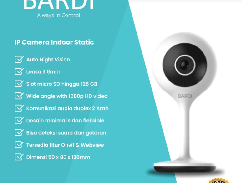 BARDI Smart IP Indoor STC Camera Wireless Wifi Support Automation | iklanova.com