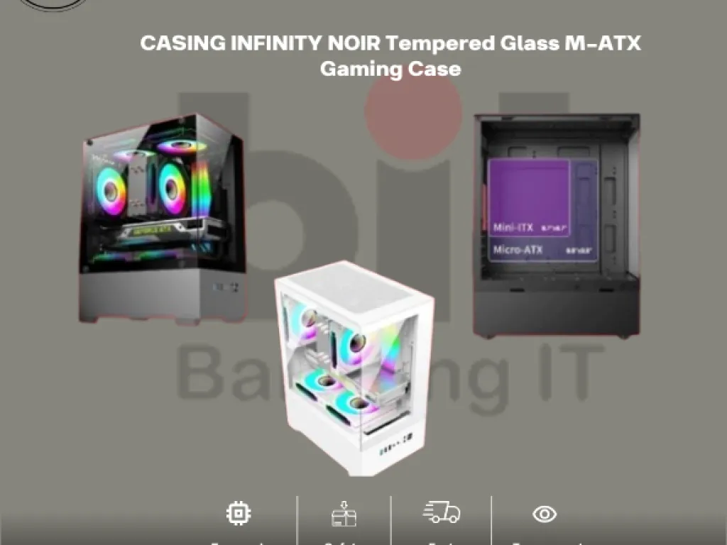 CASING INFINITY NOIR Tempered Glass M-ATX Gaming Case | iklanova.com