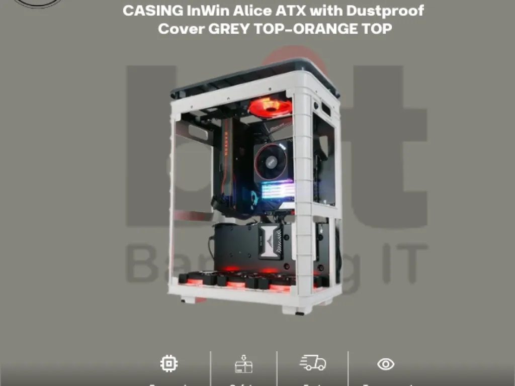 CASING InWin Alice ATX with Dustproof Cover GREY TOP-ORANGE TOP | iklanova.com