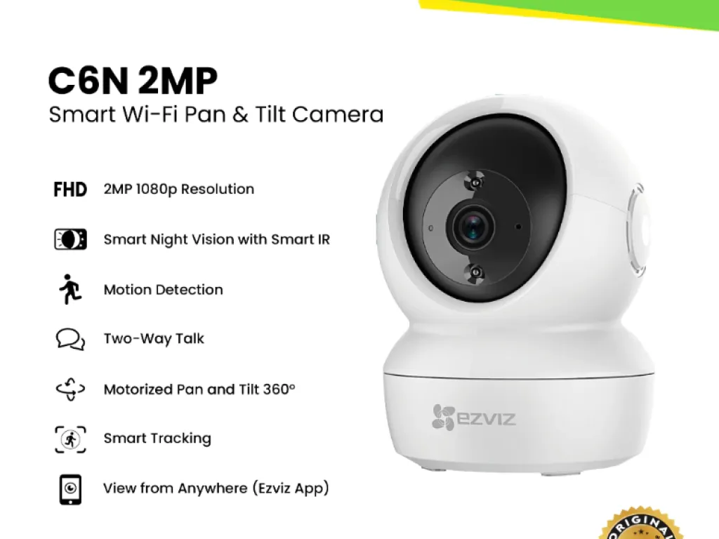 EZVIZ WIRELESS WIFI C6N 1080p - PTZ Rotate With Night Vision / RESMI | iklanova.com