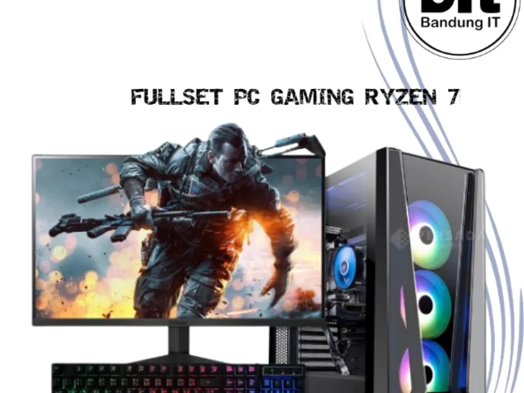 FULLSET PC GAMING RYZEN 7 5700G I 16GB I 256GB NVME I Monitor LED 27" | iklanova.com