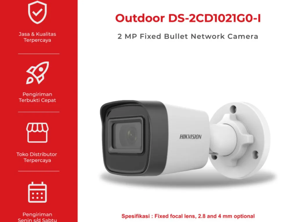HIKVISION DS-2CD1021G0-IU 2MP AUDIO H265 POE Human Detection Ip Camera | iklanova.com
