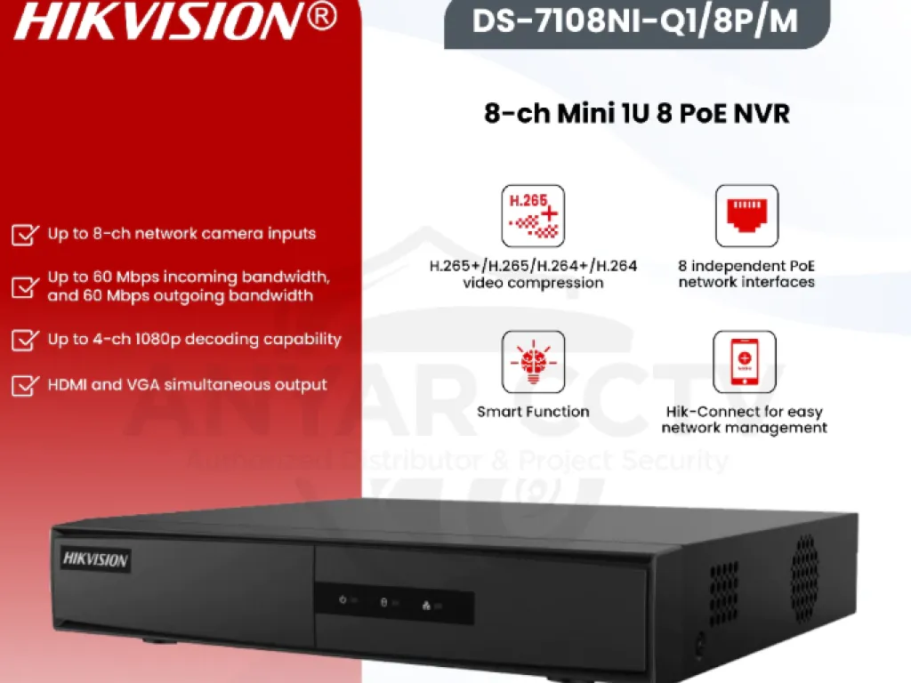 HIKVISION DS-7108NI-Q1/8P/M NVR 8 CHANNEL PO | iklanova.com