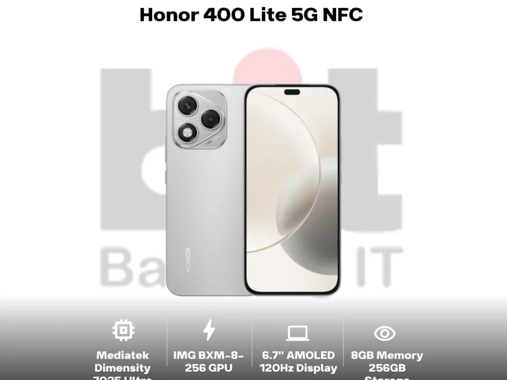 Honor 400 Lite 5G NFC 8GB 256GB 6.7" AMOLED 120Hz 108MP Dual Camera Android 15 Garansi Resmi | iklanova.com