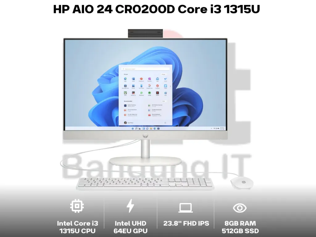 HP AIO 24 CR0200D Core i3 1315U 8GB 512GB 23.8" FHD IPS 99% sRGB | iklanova.com