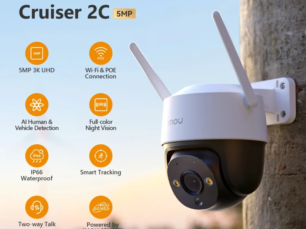 IMOU Cruiser Dual Lens 3+3 6MP Full Color Audio II Strobe Alarm Merah Biru | iklanova.com