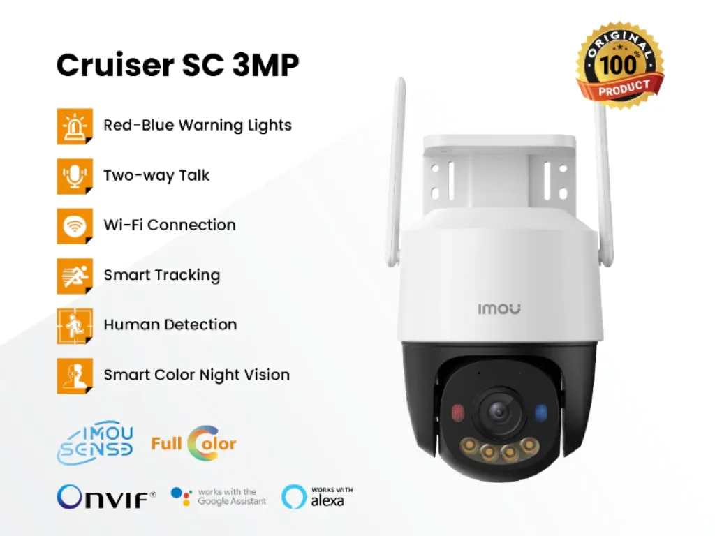 IMOU CRUISER SC 3MP - 3MP Full Color Audio Wi-Fi P&T Camera H.265 | iklanova.com
