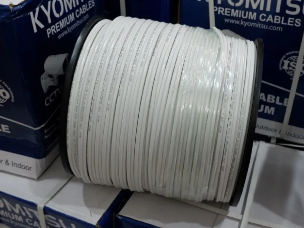 KABEL CCTV KYOMITSU COAXIAL RG59+POWER 300M PUTIH ORIGINAL | iklanova.com