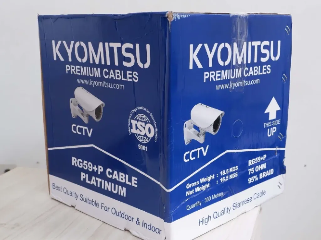 KABEL CCTV KYOMITSU COAXIAL RG59+POWER 300M PUTIH ORIGINAL | iklanova.com