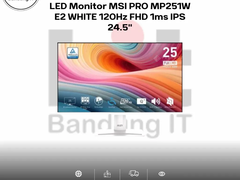 LED Monitor MSI PRO MP251W E2 WHITE 120Hz FHD 1ms IPS 24.5" | iklanova.com