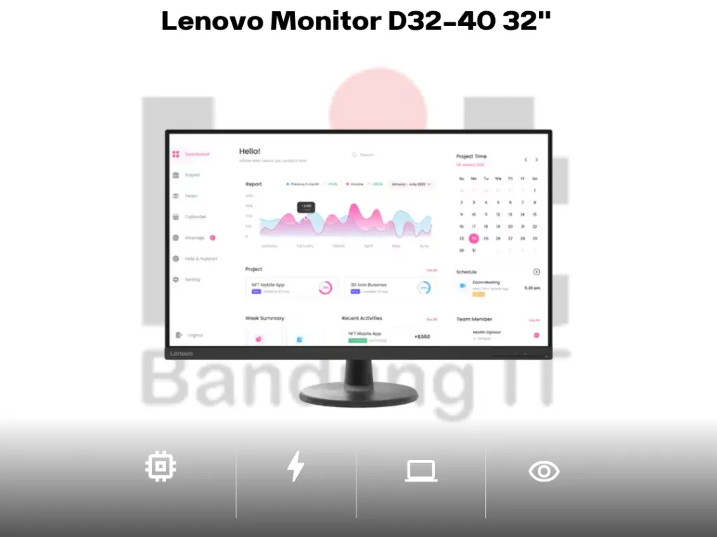 LENOVO D32-40 MONITOR 32" FHD VA 1080P 4MS 60HZ 3Y WARRANTY | iklanova.com