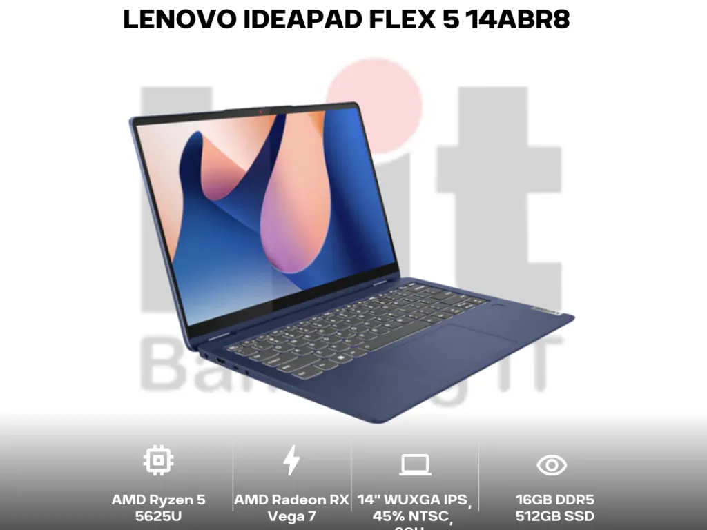 Lenovo IdeaPad Flex 5 14ABR8 Ryzen 5 5625U 16Gb 512Gb 14" WUXGA IPS Touchscreen | iklanova.com