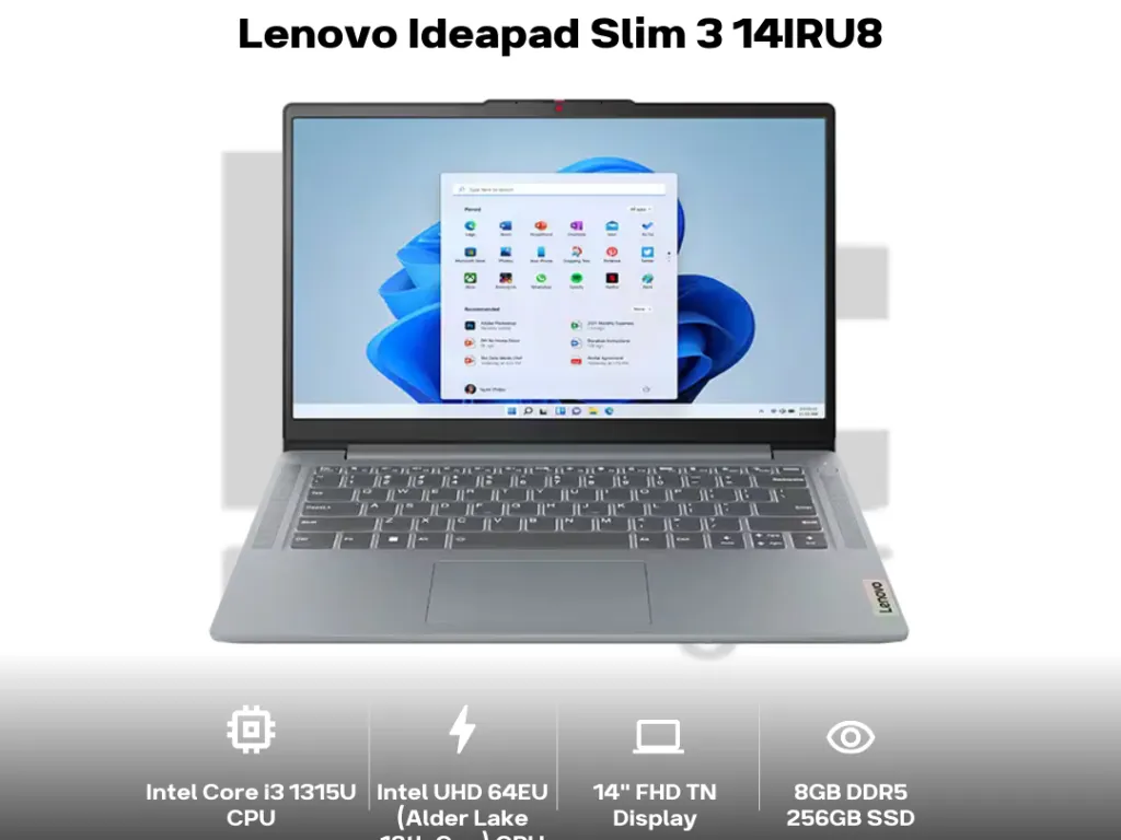 Lenovo Ideapad Slim 3 14IRU8 Core i3 1315U 8GB 256GB 14" FHD TN | iklanova.com