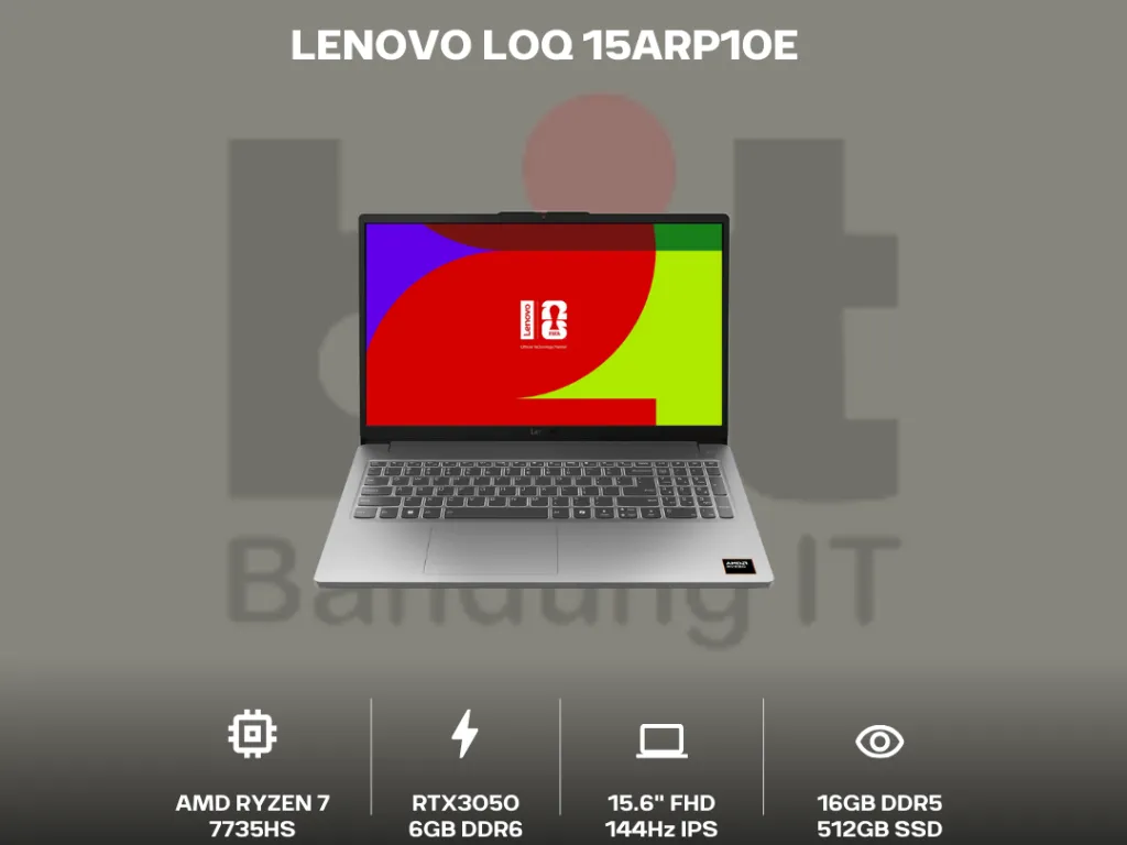 Lenovo LOQ 15ARP10E Ryzen 7 7735HS 16GB 512GB 15.6 Inch Full HD IPS 144Hz | iklanova.com