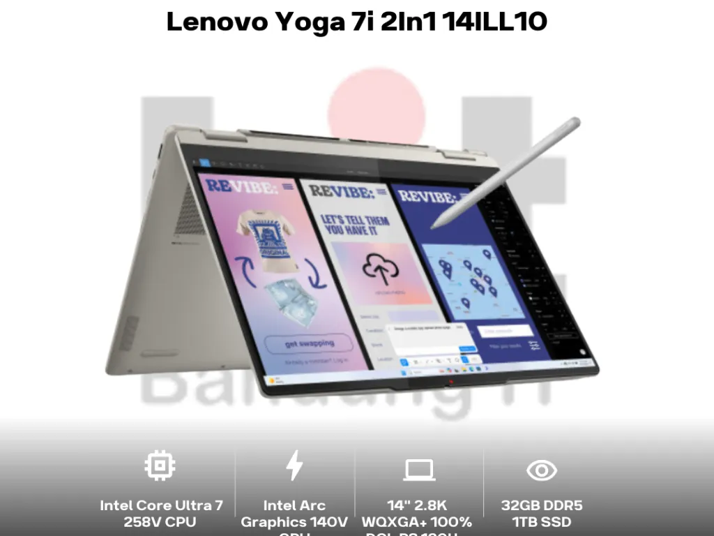 Lenovo Yoga 7i 2In1 14ILL10 Core Ultra 7 258V 32Gb 1Tb 14" 2.8K Touchscreen OLED 120Hz EVO | iklanova.com