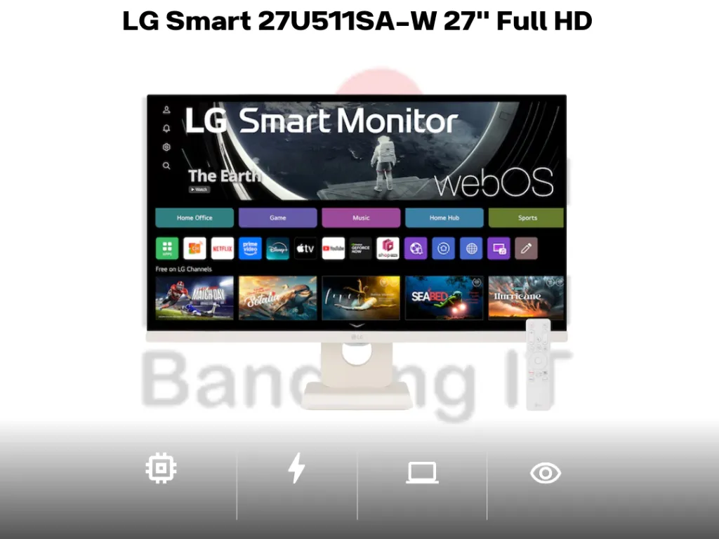 LG Smart 27U511SA-W 27" Full HD IPS 100Hz 72% NTSC HDR10 webOS ThinQ Dashboard Slim&Flat Style With Magic Remote | iklanova.com