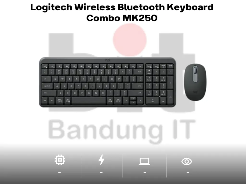 Logitech Wireless Bluetooth Keyboard Combo MK250 Bundle Keyboard Mouse Office | iklanova.com