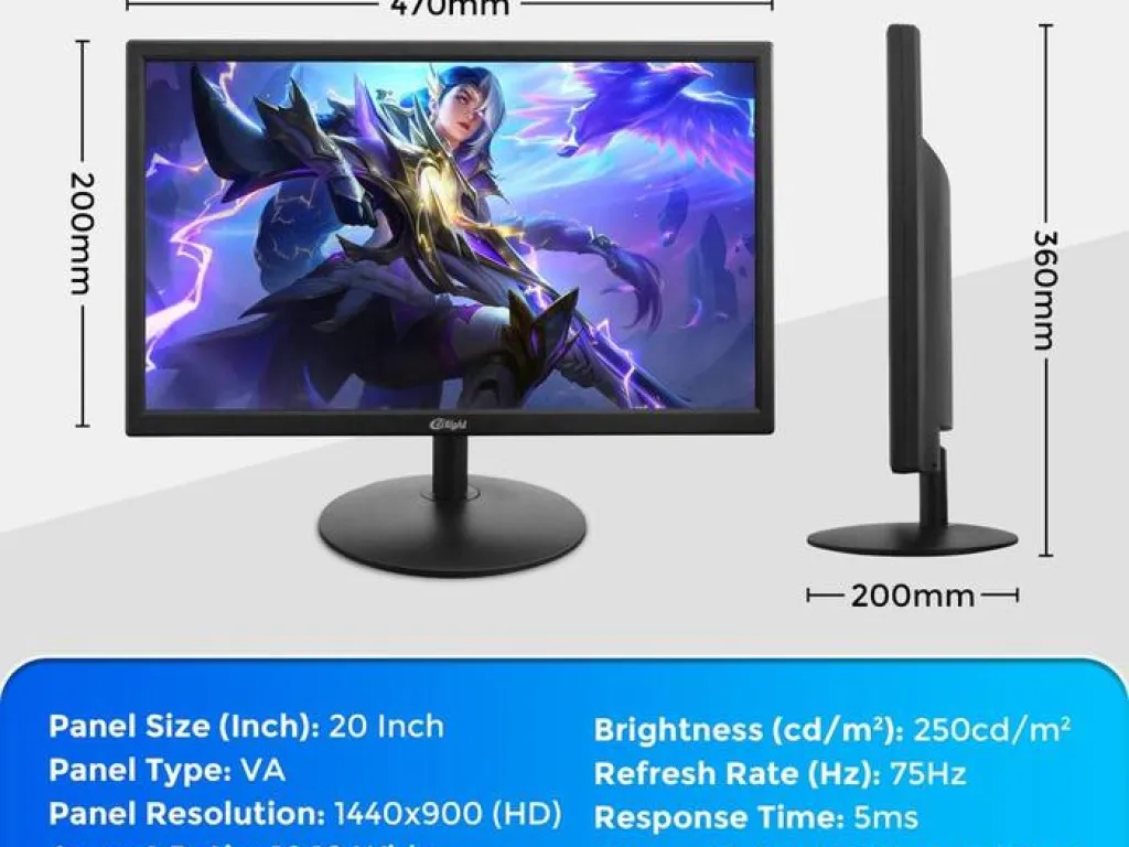 Monitor LED Enlight 20ENL-B 20" VA 1440 x 900 75Hz 5ms HDMI VGA Tilt Adjusment | iklanova.com