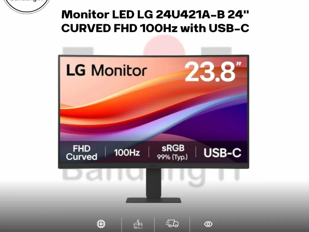 Monitor LED LG 24U421A-B 24" CURVED FHD 100Hz with USB-C | iklanova.com