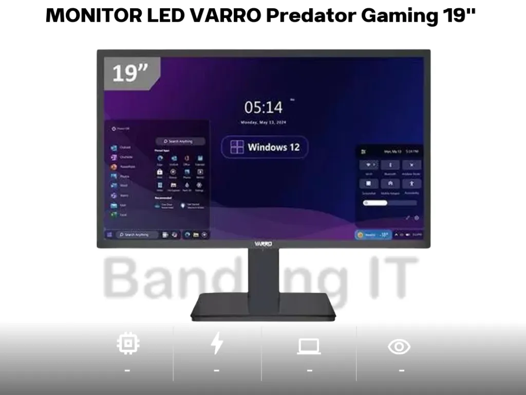 MONITOR LED VARRO Predator Gaming 19" VA19-MOF75-S Garansi Resmi VGA HDMI | iklanova.com