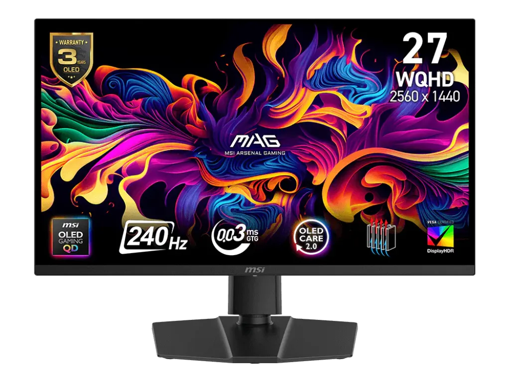 Monitor MSI MAG 273QP 27" QD-OLED X24 QHD OLED 240Hz Gaming Monitor MSI MAG273QP | iklanova.com