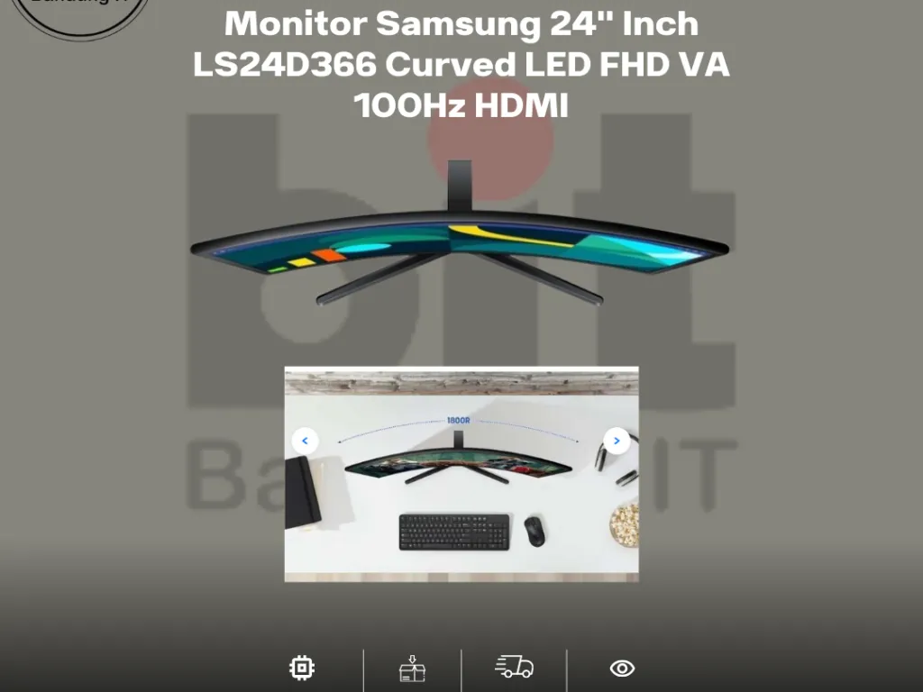 Monitor Samsung 24" Inch LS24D366 Curved LED FHD VA 100Hz HDMI | iklanova.com