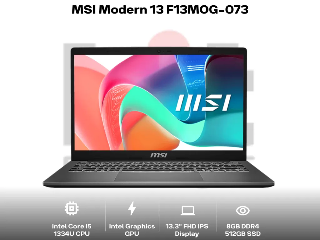 MSI Modern 13 F13MOG-073 Core i5 1334U 8GB 512GB 13.3" FHD IPS 100% sRGB | iklanova.com