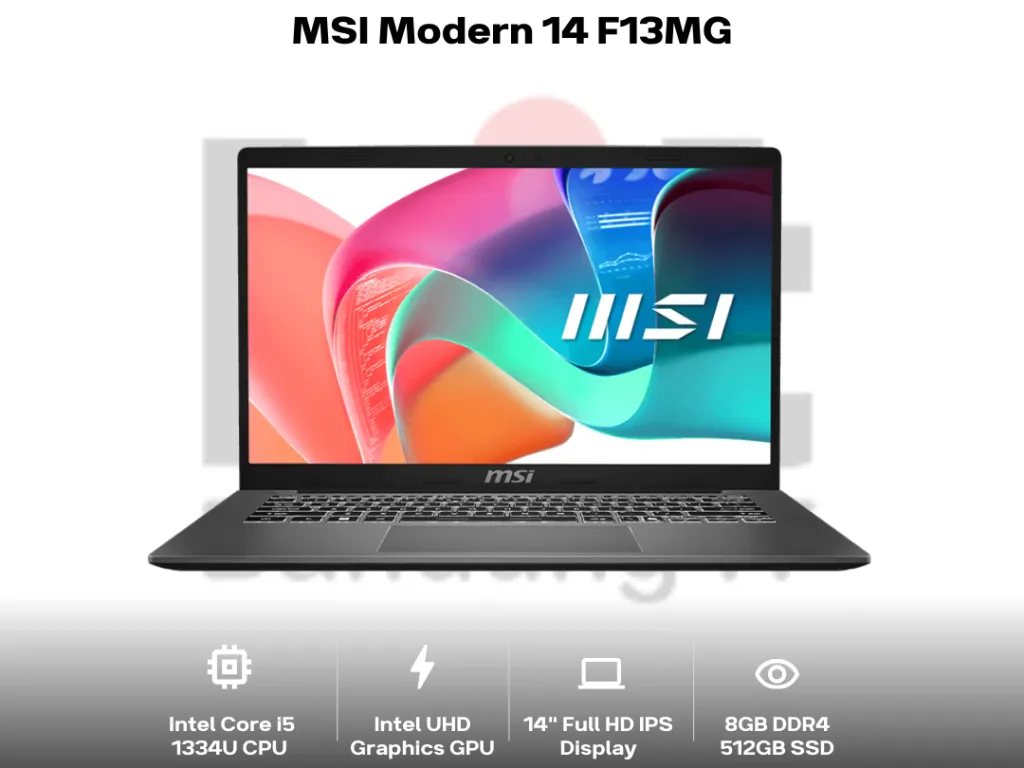MSI Modern 14 F13MG Core i5 1334U 8GB 512GB 14" Full HD IPS | iklanova.com