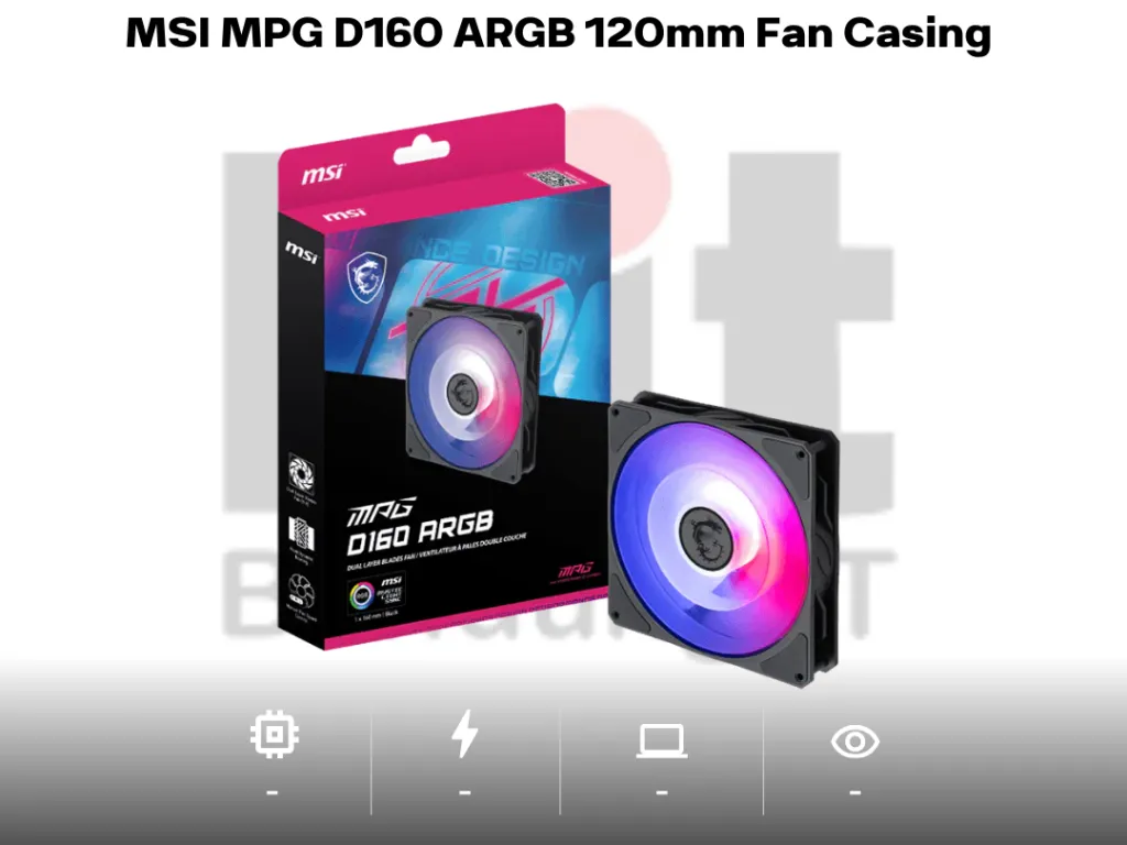 MSI MPG D160 ARGB 120mm Fan Casing - HITAM | iklanova.com
