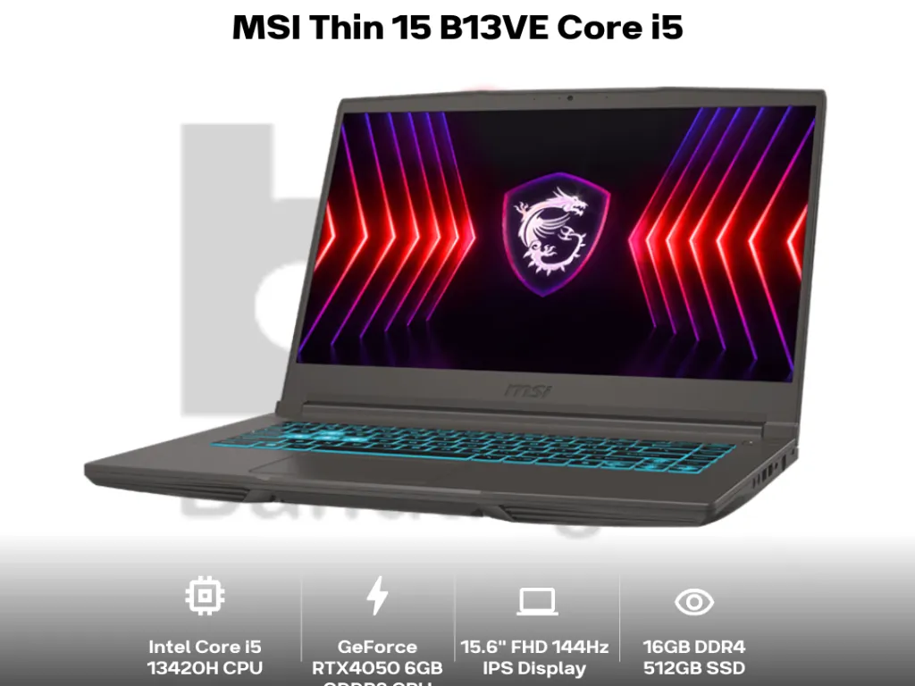 MSI Thin 15 B13VE Core i5 13420H RTX4050 16GB 512GB 15.6" FHD IPS 144Hz | iklanova.com