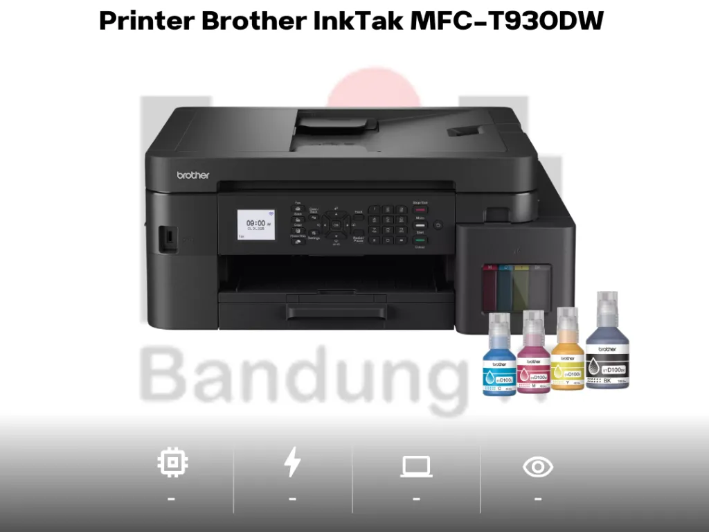 Printer Brother InkTak MFC-T930DW Multifunctions Print Scan Copy Duplex Wireless Ink Tank All-In-One WiFi ADF A4 Bergaransi New | iklanova.com