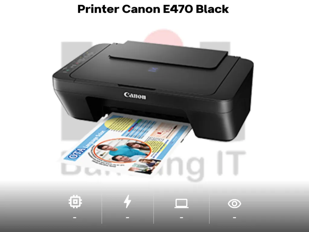 Printer Canon E470 Black Print Scan Copy All-In-One Wireless Multifunctions AIO A4 Bergaransi Original | iklanova.com