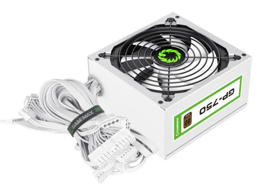 PSU GAMEMAX GP750 750Watt GP-750 - 80plus Bronze White | iklanova.com