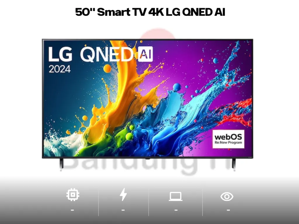 QNED LG 50qned80tsa Quantum Mini Dot 50 Inch Uhd 4k Smart Tv Prosesor AI alpha 5 4K Gen7 | iklanova.com