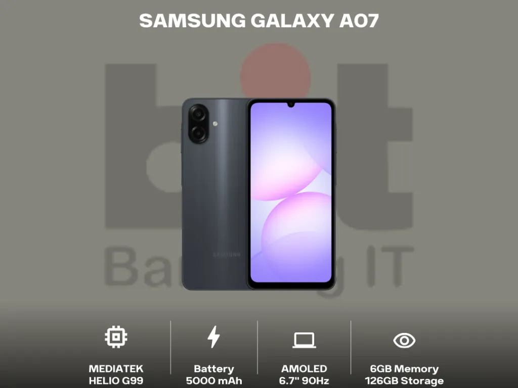 SAMSUNG GALAXY A07 6GB/128GB 6.7'' PLS 90HZ GARANSI RESMI INDONESIA | iklanova.com