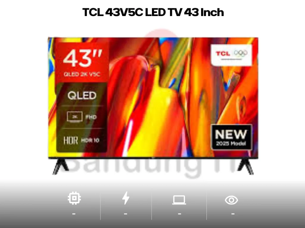 TCL 43V5C LED TV 43 Inch Google TV AiPQ Processor Dolby Audio Bezel-less 2025 Baru Garansi Resmi | iklanova.com