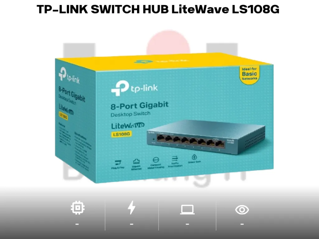 TP-LINK SWITCH HUB LiteWave LS108G 8-Port Gigabit Metal Case 10/100/1000 | iklanova.com