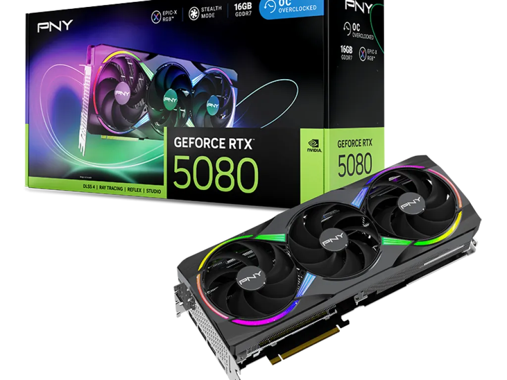 VGA PNY GeForce RTX 5080 16GB Triple Fan GPU GDDR7 | iklanova.com