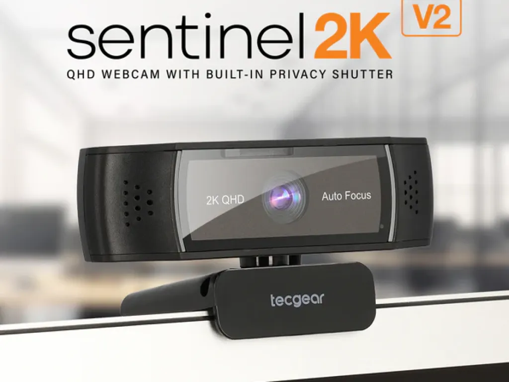 Webcam Tecgear Sentinel 2K V2 Auto Focus QHD with Privacy Shutter | iklanova.com
